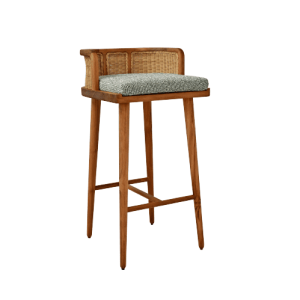 Rattan Back Bar Stool