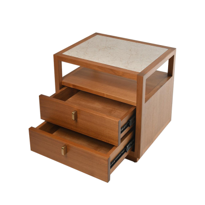 Teak Stone Top 2 Drawers