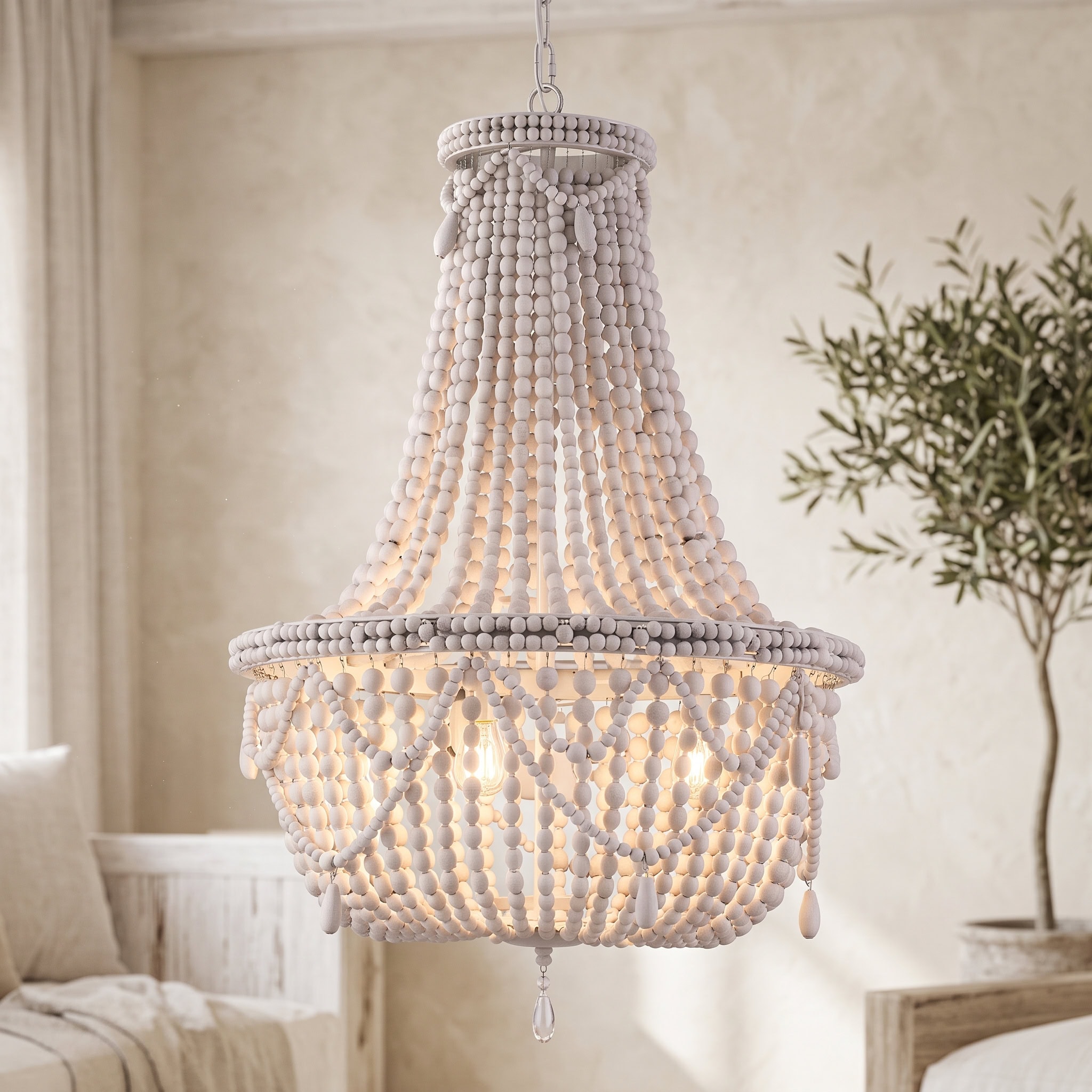 Ivory Cascade Chandelier Lamp