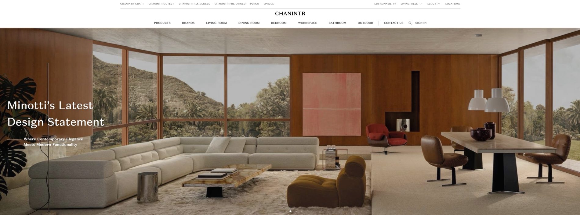 CHANINTR, one of the best furniture stores in Thailand, showing its Bangkok showroom collections