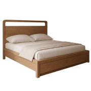 Wooden Bed With Drawers