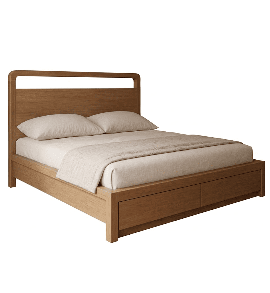 Wooden Bed With Drawers