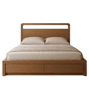 Wooden Bed With Drawers