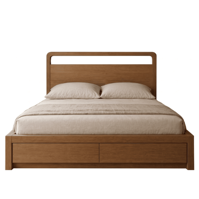 Wooden Bed With Drawers