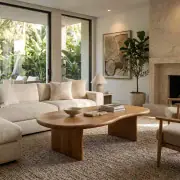 Modern living room with Jax Freeform coffee table and large windows.